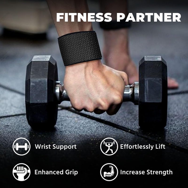 WSAKOUE Lifting Straps  Weightlifting Straps  Deadlift Straps with Padded Neoprene for Power Lifting  Bodybuilding  Gym Workout  Strength Training & Fitness Workout - Black - Image 5